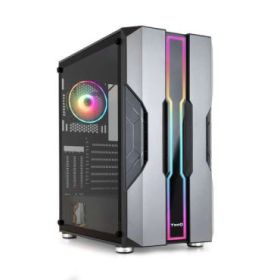 Tooq Nightcity Caja Semitorre Gaming EATX/ATX/Micro-ATX/Mini-ITX - Panel Lateral Cristal Templado - Tamaño Disco Soportado 3.5 ,