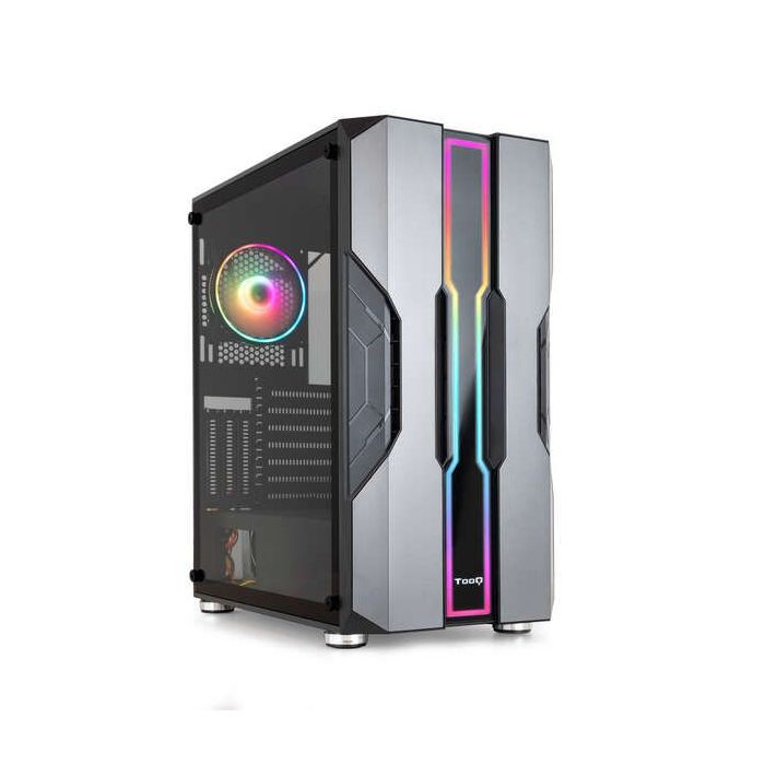 Tooq Nightcity Caja Semitorre Gaming EATX/ATX/Micro-ATX/Mini-ITX - Panel Lateral Cristal Templado - Tamaño Disco Soportado 3.5 ,