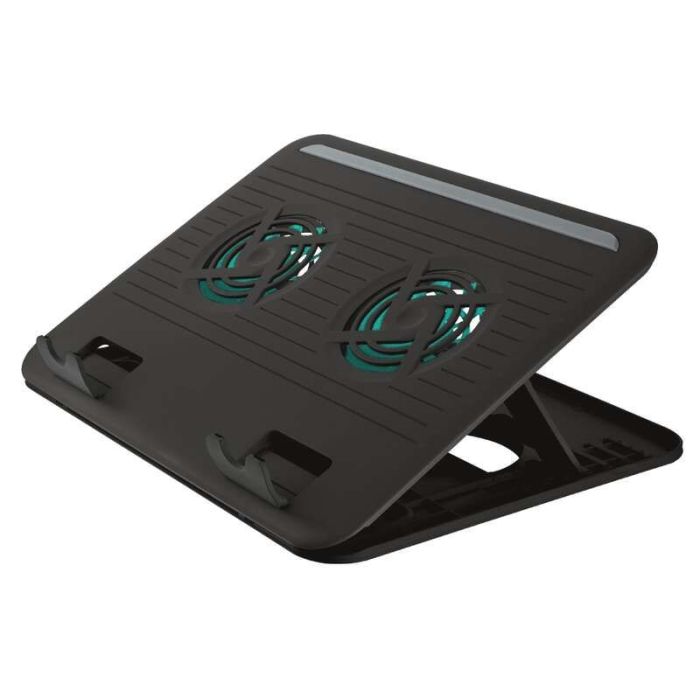 Trust Cyclone Base Refrigeradora USB para Portatil hasta 16  - 2x Ventiladores Silenciosos - 8 Posiciones Ajustables - Color Neg