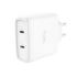 Trust Maxo Cargador de Pared - 65W - GaN - 2xUSB-C - Cable USB-C de 2m - Power Delivery - Plastico Reciclado - 30x63x97mm - Colo