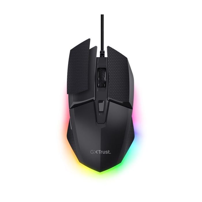 Trust GXT 121 Felox+ Raton Gaming con 6 Botones - Ajustable hasta 10.000dpi - Luz LED RGB - Almohadillas Antideslizantes - 42x70