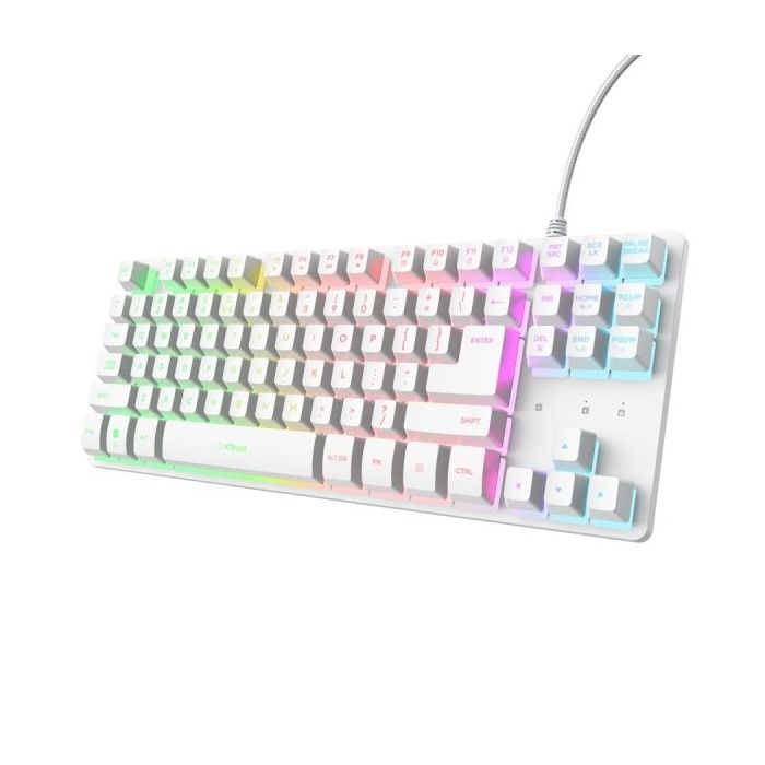 Trust GXT 833W Thado Teclado Gaming con Cable de 1.5m - Formato TKL - Iluminacion RGB - Patas Antideslizantes - 87 Teclas - Anti