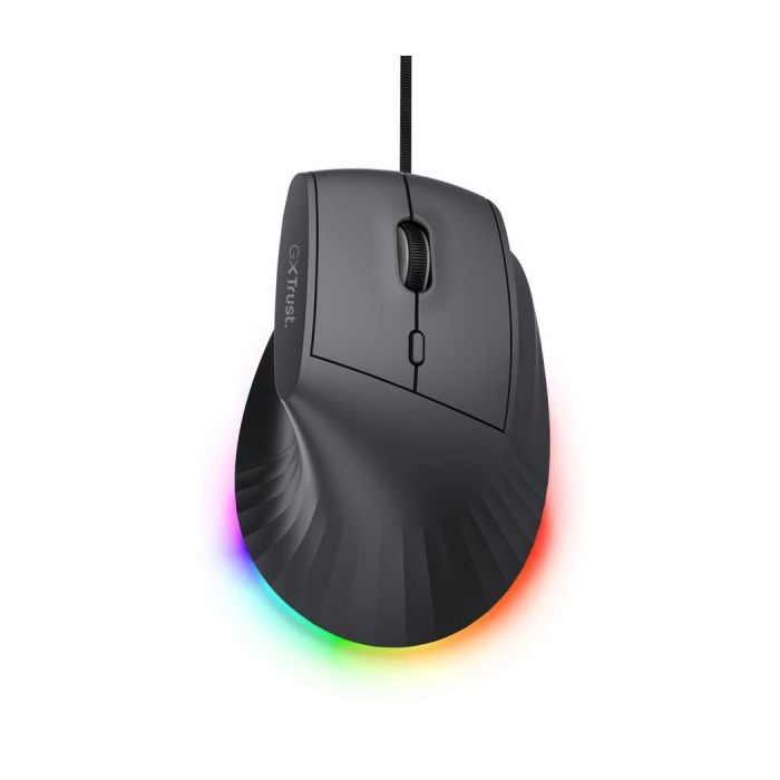 Trust GXT 145 Rexxa Raton Gaming Ergonomico con 10 Botones - Ajustable hasta 12.800dpi - Luz LED RGB - Multidispositivo - 59x79x