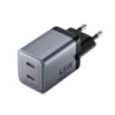 Vention Cargador de Pared - 45W - GaN - Cable de 1m Incluido - 2xUSB-C - Power Delivery 3.0 - Qualcomm 3.0 - Carga Rapida - Colo