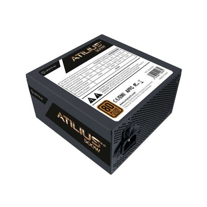 Unykach Atilius 2.0 Black 500W 80 Plus Bronze Fuente de Alimentacion 500W ATX 2.3 - APFC - Ventilador 120mm