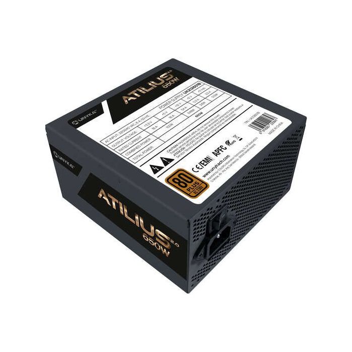 Unykach Atilius 2.0 Black 650W 80 Plus Bronze Fuente de Alimentacion 650W ATX 2.3 - APFC - Ventilador 120mm