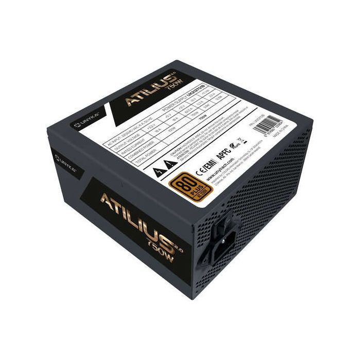 Unykach Atilius 2.0 Black 750W 80 Plus Bronze Fuente de Alimentacion 750W ATX 2.3 - APFC - Ventilador 120mm - Bulk