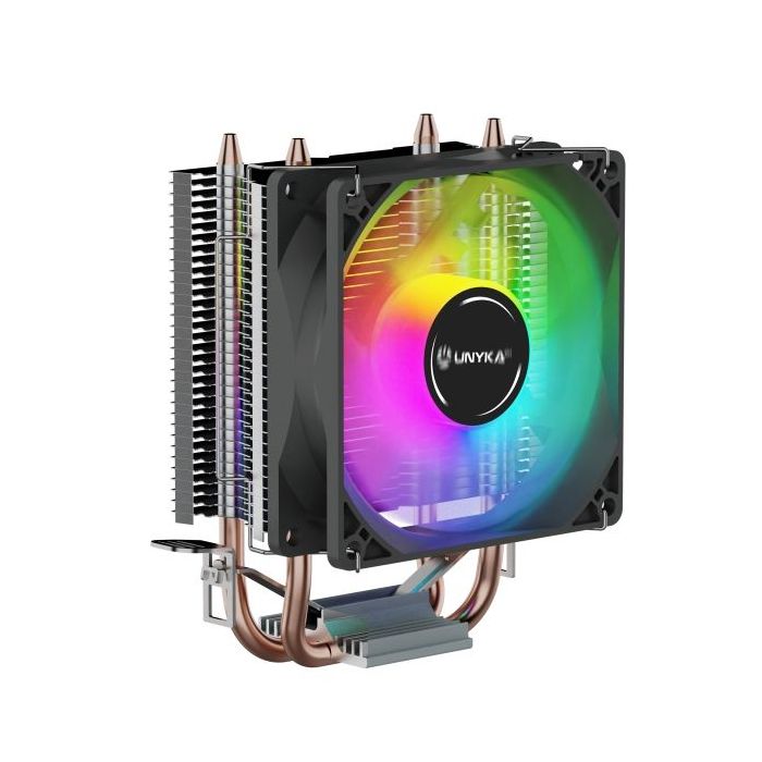 Unykach Unycool H20 ARGB Disipador CPU - Multisocket Universal - Ventilador 90mm - Iluminacion ARGB - Color Negro