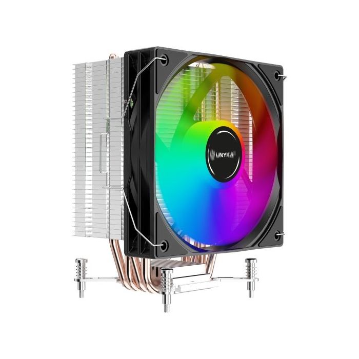 Unykach Unycool H41 ARGB Disipador CPU - Multisocket Universal - Ventilador 120mm - Iluminacion ARGB - Color Negro