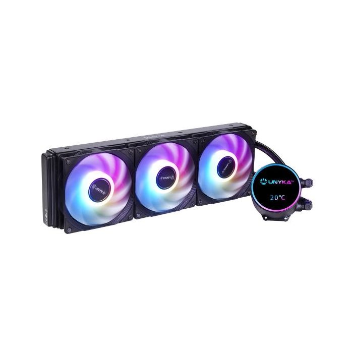 Unykach Aquastorm NEO 360 Kit de Refrigeracion Liquida - 3 Ventiladores de 120mm - Iluminacion RGB - Visualizacion Temperatura C