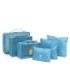 Innovagoods Luggan Pack de 6 Bolsas Organizadoras para Maletas - Resistente al Agua - Cremallera - Varios Formatos - Color Azul