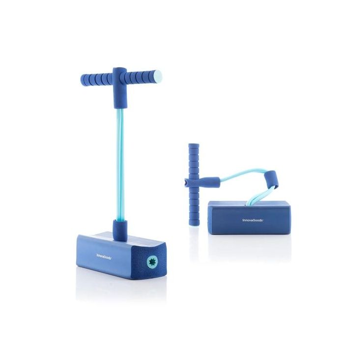 Innovagoods Funp Pogo Saltarin de Goma - Soporta hasta 70kg - Antideslizante - Sonido de Pitido - 55x24x11cm - Color Azul