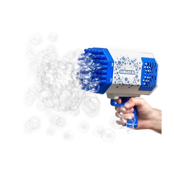 Innovagoods Gubles XL Pistola de Burbujas Gigante - Bateria 1200mAh - Luz LED - Incluye Accesorios - Recargable - 20.8x20.8x11cm