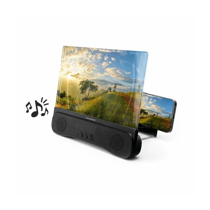 Innovagoods Screenier Amplificador de Pantalla para Moviles con Altavoz - Bluetooth - Autonomia 180min - 1200mAh - Cable 3cm - P