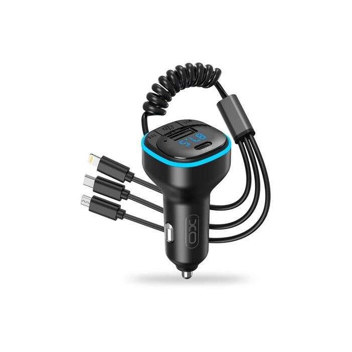 XO Adaptador Bluetooth para Coche - Conexion Inalambrica 50 - Reproduce Desde Smartphone y Pendrive - Puerto USB y Tipo C - Func