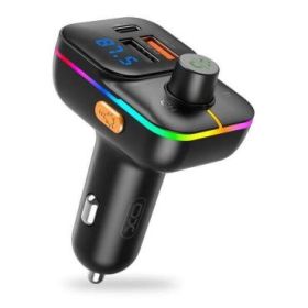 XO Transmisor Bluetooth 5.0 FM - 2x USB- A, 1x USB-C 25W PD - Pantalla Led - Funcion Manos Libres