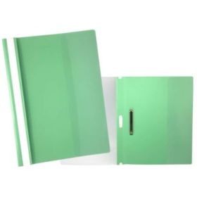 Yes Dossier con Fastener para 30 Hojas A4 - Portada Transparente, Trasera Verde - Fabricado en Polipropileno