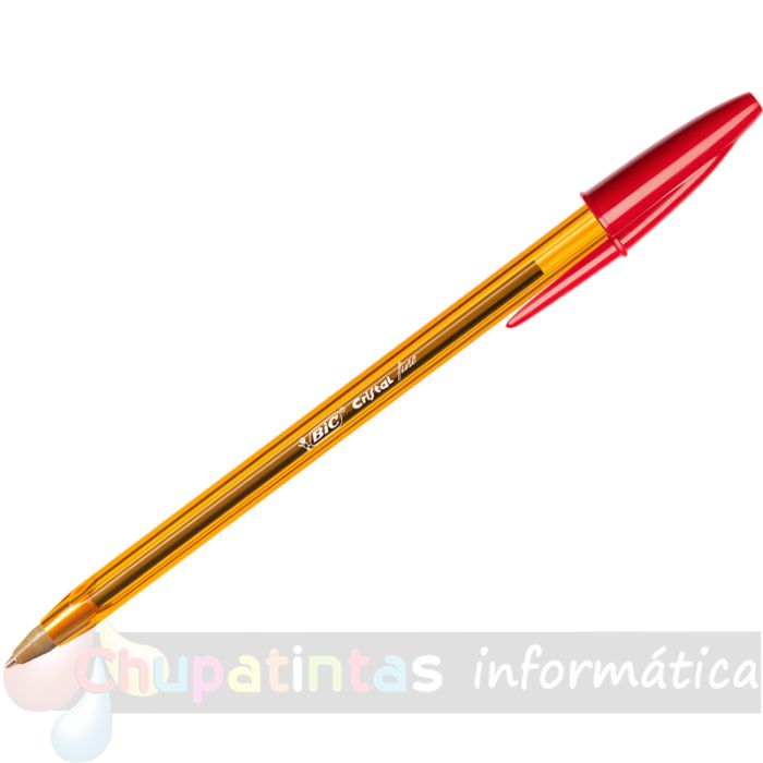 Bic Cristal Original Fine Pack 50 Bolígrafos de Bola - Punta Redonda de 0.8mm - Trazo de 0.30mm -  Color Rojo-2