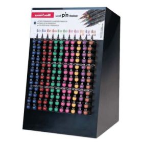 Uni-ball PIN Expositor con 168 Rotuladores de Colores y Calibrados Surtidos - Punta Poliacetal - Tinta Pigmentada Resistente al