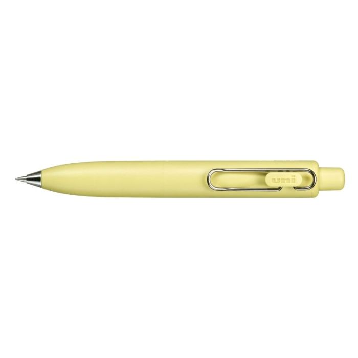 Uni-ball One P Boligrafo Retractil con Punta Fina 0.5mm - Agarre Suave y Comodo - Tinta Color Negro - Cuerpo de Color Amarillo B