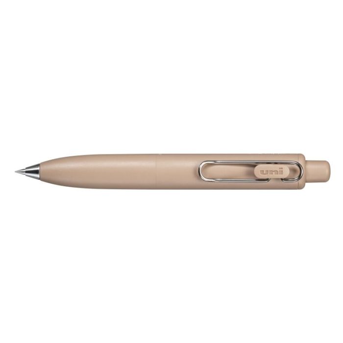 Uni-ball One P Boligrafo Retractil con Punta Fina 0.5mm - Agarre Suave y Comodo - Tinta Color Negro - Cuerpo de Color Marron Caf