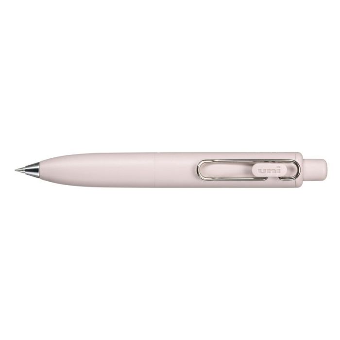 Uni-ball One P Boligrafo Retractil con Punta Fina 0.5mm - Agarre Suave y Comodo - Tinta Color Negro - Cuerpo de Color Rosa Peach