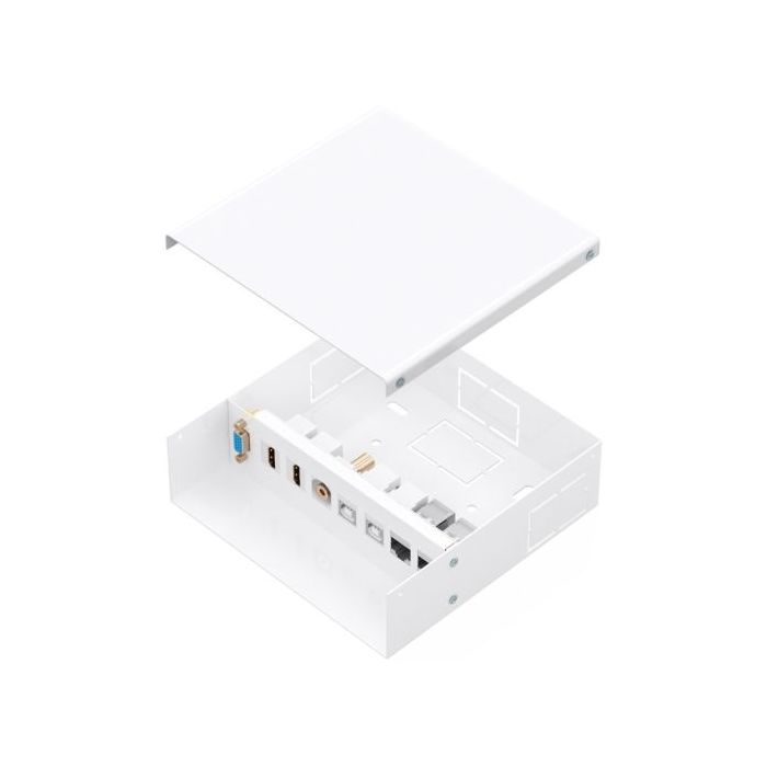 Aisens Caja de Conexiones VGA, Jack 3.5, 2x HDM, 2x USB-B, 2x RJ45 Cat.6A STP - Color Blanco
