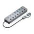 Aisens Hub USB 3.1 Gen1 USB-A/USB-C - 4xUSB-A y 4xUSB-C - Botones de Encendido/Apagado en Cada Puerto - 30cm - Color Gris