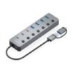 Aisens Hub USB 3.1 Gen1 USB-A/USB-C - 4xUSB-A y 4xUSB-C - Botones de Encendido/Apagado en Cada Puerto - 30cm - Color Gris