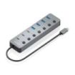Aisens Hub USB-C 3.2 Gen2 10G - 4xUSB-A - 3xUSB-C - 1xUSB-C PD3.0 100W - Botones de Encendido/Apagado en Cada Puerto - 30cm - Co