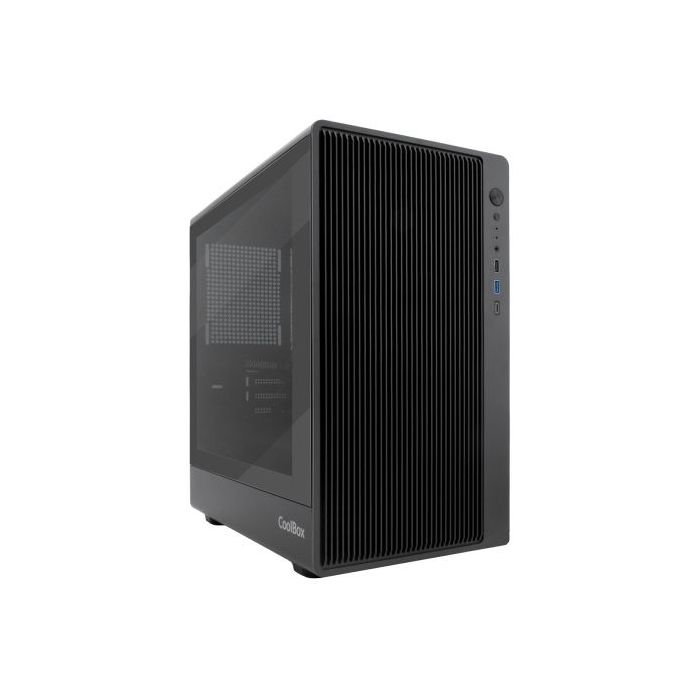 CoolBox Gaming GM350 Darkface Caja Torre MicroATX - 1 x USB C 3.2 1 x USB A 3.2 1X USB A 2,0 1 x Audio + Micro - Color Negro