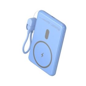 Leotec Powerbank Inalambrico 5.000 mAh -  PD 20W - Qi 15W - Color Azul