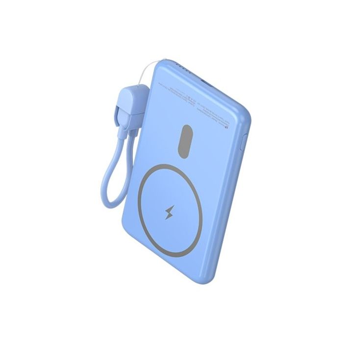 Leotec Powerbank Inalambrico 5.000 mAh -  PD 20W - Qi 15W - Color Azul