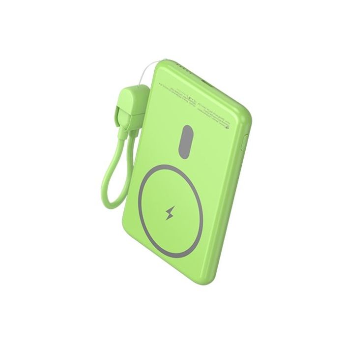 Leotec Powerbank Inalambrico 5.000 mAh -  PD 20W - Qi 15W - Color Verde