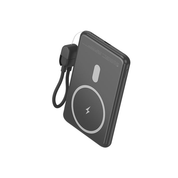 Leotec Powerbank Inalambrico 5.000 mAh -  PD 20W - Qi 15W - Color Negro