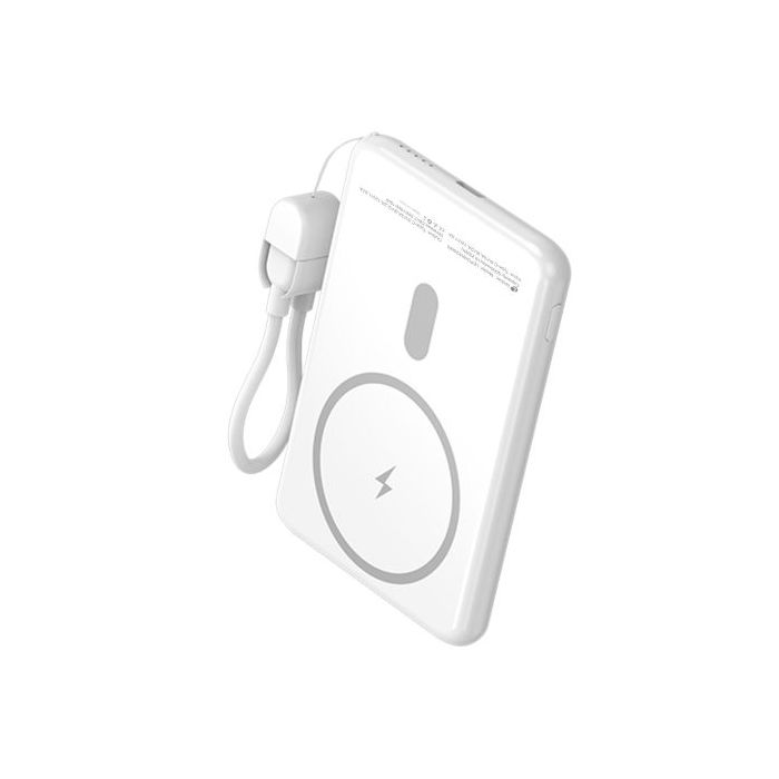 Leotec Powerbank Inalambrico 5.000 mAh -  PD 20W - Qi 15W - Color Blanco