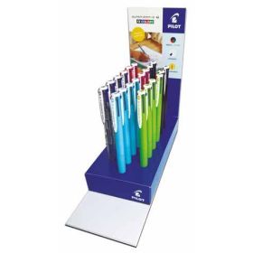 Pilot SuperGrip G 4 Colores Expositor con 20 Boligrafos de Bola Retractiles - Tinta con Base de Aceite - Cuerpo de Colores Surti