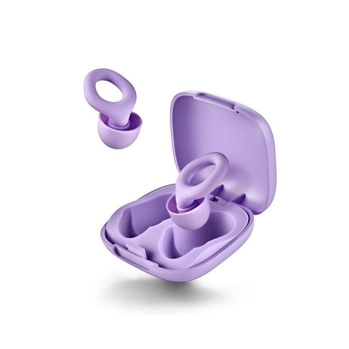NGS Noon Tapones para Oidos con Reduccion de Ruido - Silicona - Funda y 4 Almohadillas - Color Morado
