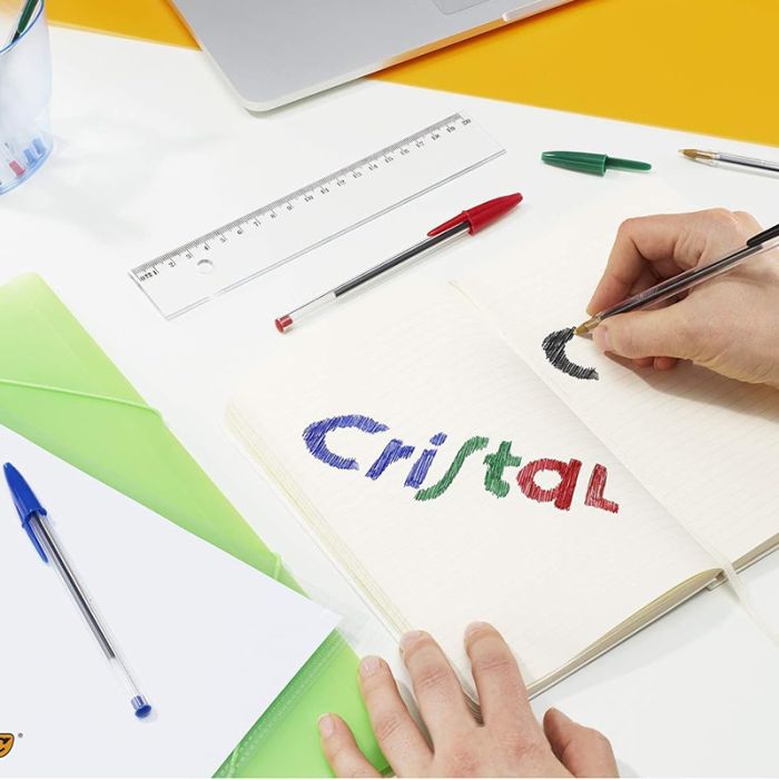 Bic Cristal Original Pack de 5 Bolígrafos de Bola - Punta Redonda de 1.0mm - Trazo 0.4mm - Color Negro-5