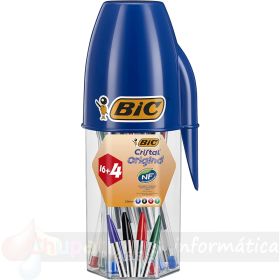 Bic Cristal Original Megatubo con 16+4 Gratis Bolígrafos de Bola - Colores Surtidos-1