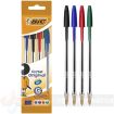 Bic Cristal Original Pack de 4 Boligrafos de Bola - Punta Redonda de 1.0mm - Trazo 0.4mm - Tinta con Base de Aceite - Colores Surtidos
