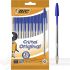 Bic Cristal Original Pack de 10 Bolígrafos de Bola - Punta Redonda de 1.0mm - Trazo 0.4mm - Color Azul-1