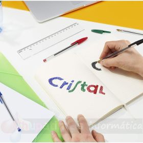 Bic Cristal Original Pack de 10 Bolígrafos de Bola - 8+2 -Punta Redonda de 1.0mm - Trazo 0.4mm - Colores Surtidos-3