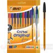 Bic Cristal Original Fine Pack de 10 Boligrafos de Bola - Punta Redonda de 0.8mm - Trazo de 0.30mm - Tinta con Base de Aceite - Translucido - Colores Surtidos