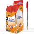 Bic Cristal Original Pack de 50 Bolígrafos de Bola - Punta Redonda de 1.0mm - Trazo 0.4mm - Color Rojo-1