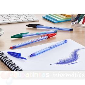 Bic Cristal Soft Pack de 4 Bolígrafos de Bola - Punta Media de 1.2mm - Trazo 0.45mm - Color Azul-3