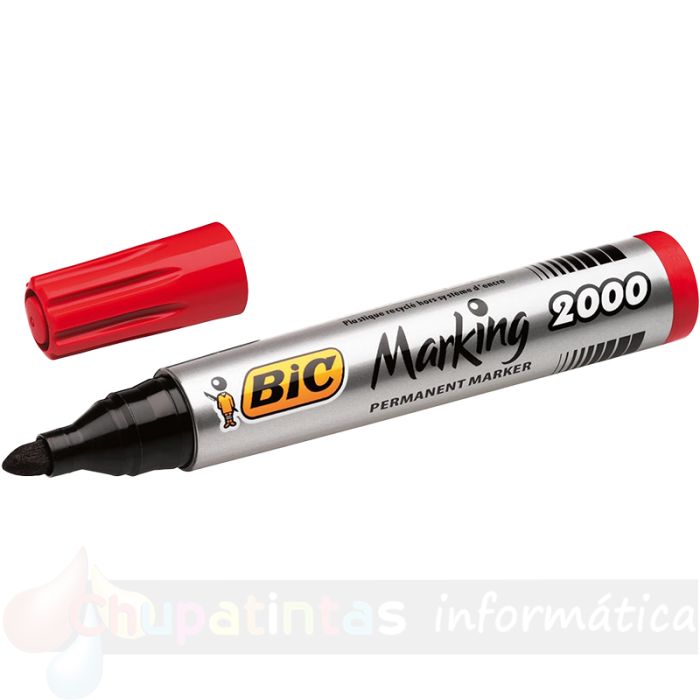 Bic Marking 2000 Ecolutions Rotulador Permanente - Tinta con Base de Alcohol - Ecológico - Secado Rápido - Color Rojo-2