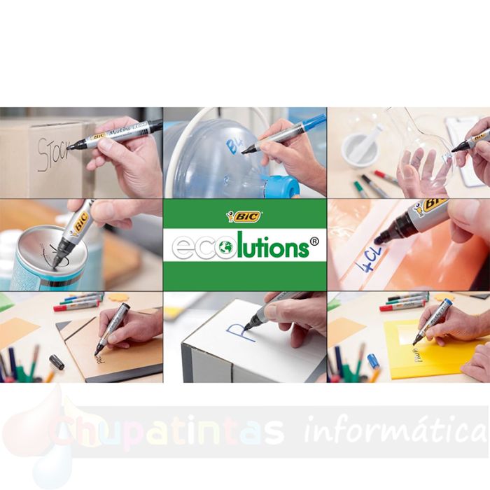 Bic Marking 2000 Ecolutions Rotulador Permanente - Tinta con Base de Alcohol - Ecológico - Secado Rápido - Color Rojo-4