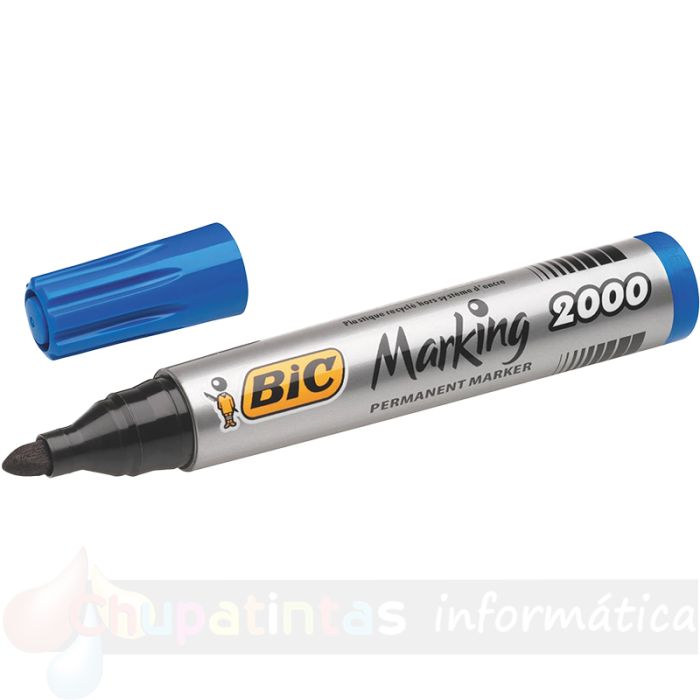Bic Marking 2000 Ecolutions Rotulador Permanente - Tinta con Base de Alcohol - Ecológico - Secado Rápido - Color Azul-2