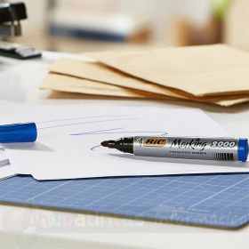 Bic Marking 2000 Ecolutions Rotulador Permanente - Tinta con Base de Alcohol - Ecológico - Secado Rápido - Color Azul-3
